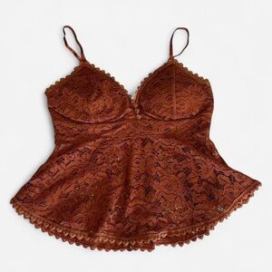 Burnt Orange Lacey Blouse